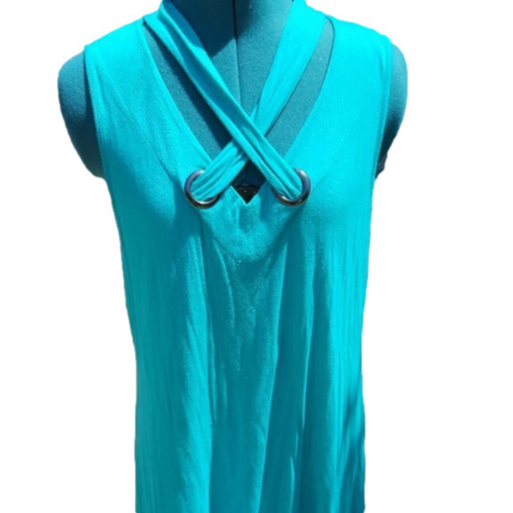 348. Cable and Gauge Turquoise Green Dressy Tank  |L